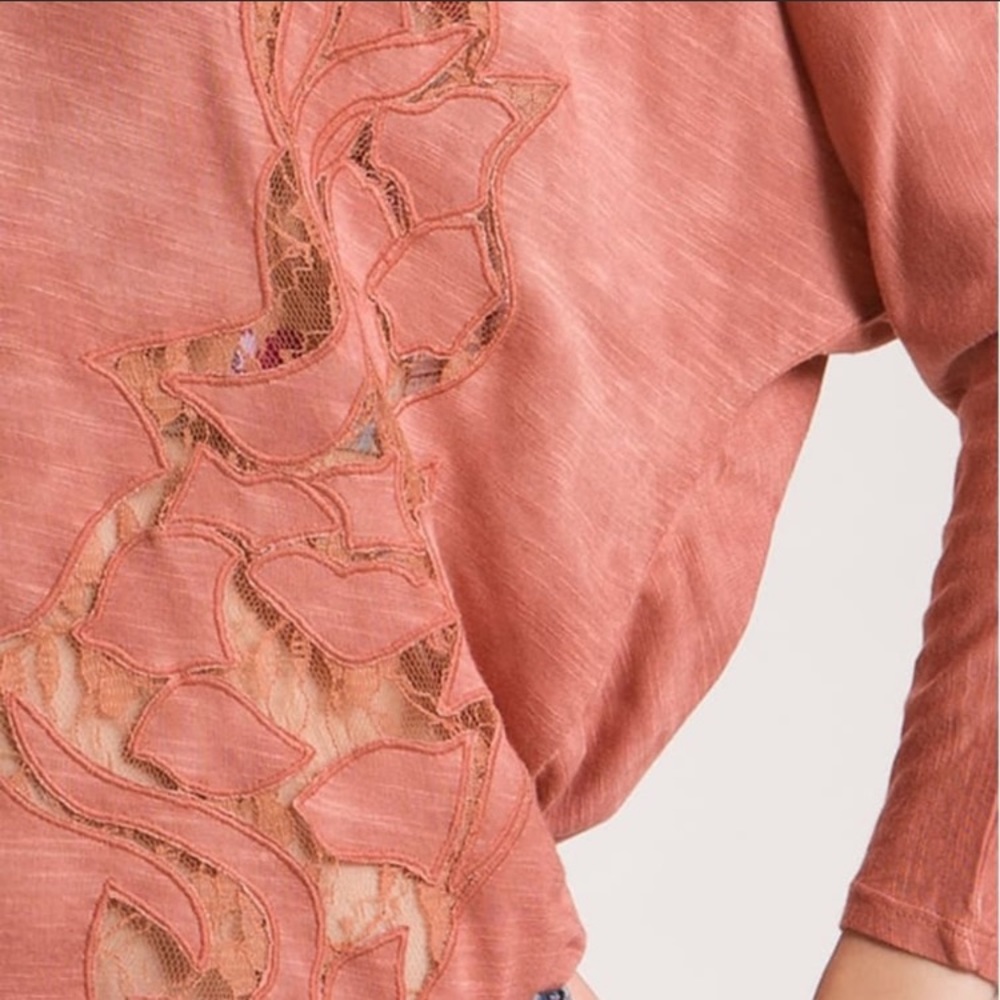 Free People 3/4” Sleeve Top with Cut Outs - Picture 2 of 7